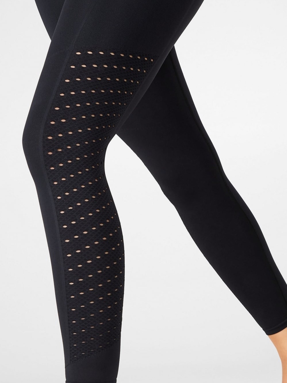 Women's fabletics Black Perforated Side Panel Leggings